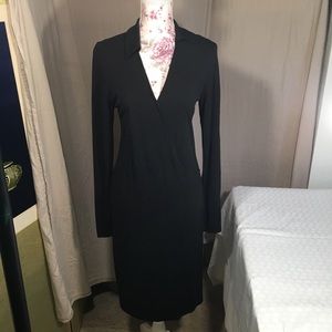 DKNY black dress long sleeve knit career office